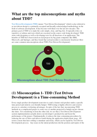 What are the top misconceptions and myths about TDD