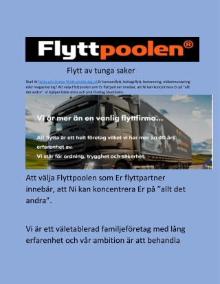 Flytt av tunga saker