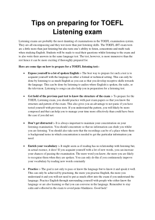 Tips to prepare for TOEFL Listening exam