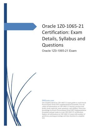 Oracle 1Z0-1065-21 Certification: Exam Details, Syllabus and Questions