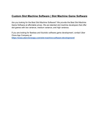 Custom Slot Machine Software _ Slot Machine Game Software