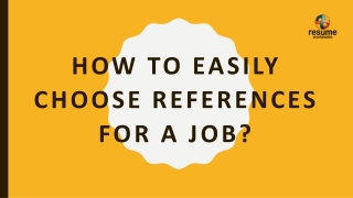 How to easily choose references for a job