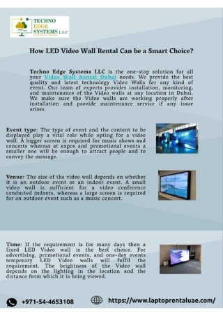 How LED Video Wall Rental Can be a Smart Choice?