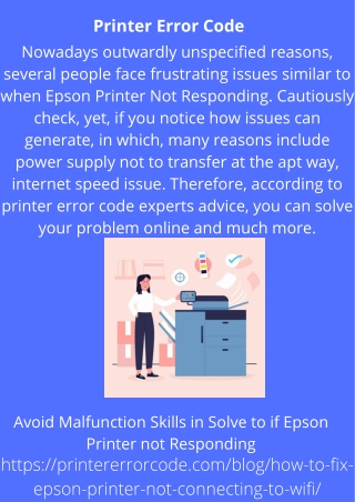 Avoid Malfunction Skills in Solve to if Epson Printer not Responding