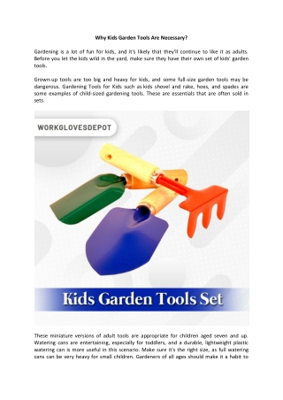 Why Kids Garden Tools Are Necessary?