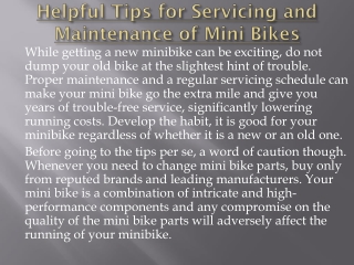 mini bike parts