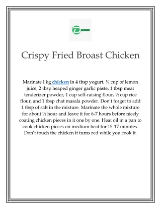 Crispy Fried Broast Chicken