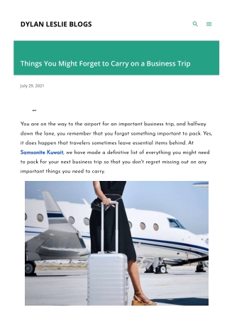 Things You Might Forget to Carry on a Business Trip