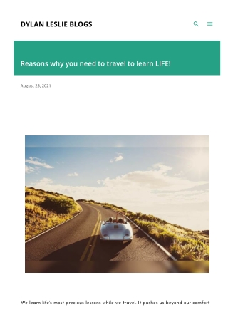 Reasons why you need to travel to learn LIFE!
