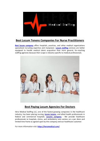Best Locum Tenens Companies For Nurse Practitioners