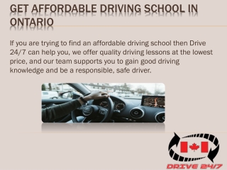 Get Affordable driving school in Ontario