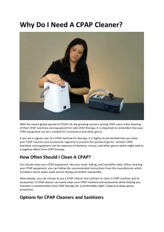 Why Use a CPAP Cleaner?