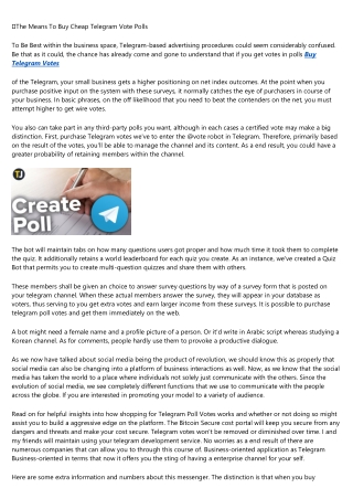 Buy Telegram Votes: It's Not as Difficult as You Think