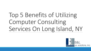 Top 5 Benefits of Utilizing Computer Consulting Services On Long Island, NY - B&L PC Solutions