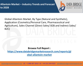 Global Allantoin Market – Industry Trends and Forecast to 2028