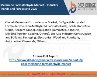 Global Melamine Formaldehyde Market – Industry Trends and Forecast to 2027