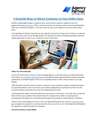5 Essential Ways to Attract Customers to Your Online Store