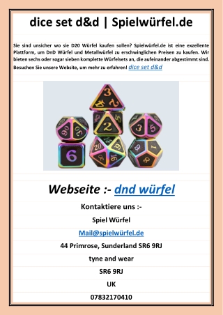 dnd würfel | Spielwürfel.de