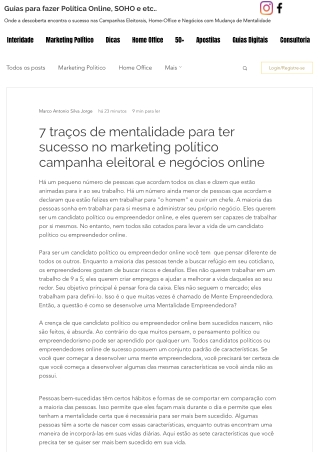 7 traços de mentalidade para ter sucesso no marketing político campanha eleitoral e negócios online