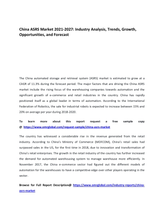 China ASRS Market 2021