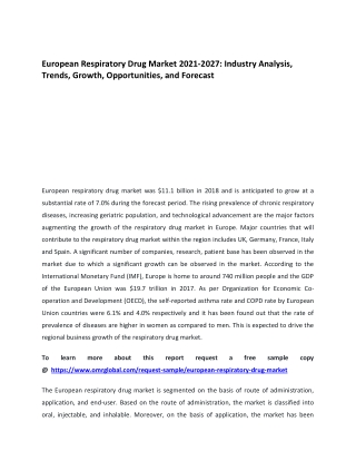 European Respiratory Drug Market 2021