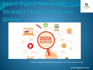 Learn Digital Marketing Strategies by Digital Gurus Online