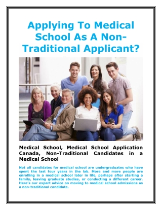 Applying To Medical School As A Non-Traditional Applicant?