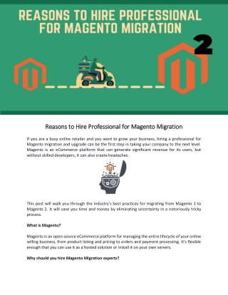 Reasons to Hire Professional for Magento Migration