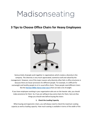 3 Tips to Choose Office Chairs for Heavy Employees