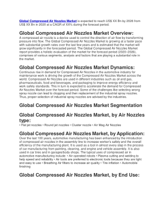 Compressed Air Nozzles Market is expected to reach US