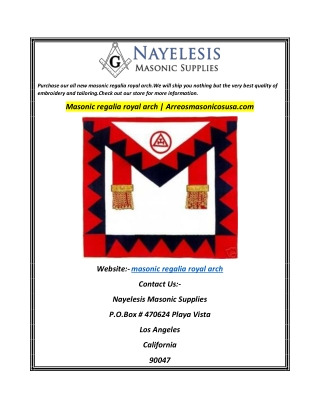 Masonic regalia royal arch  Arreosmasonicosusa.com