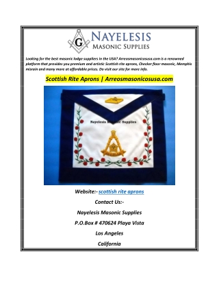 Scottish Rite Aprons Arreosmasonicosusa.com