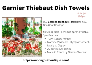 Buy Garnier Thiebaut Dish Towels From Au Bon Gout Boutique