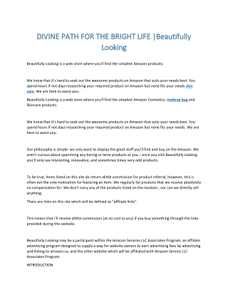 DIVINE PATH FOR THE BRIGHT LIFE |Beautifully Looking