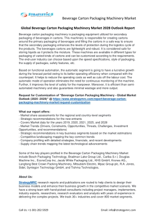 Beverage Carton Packaging Machinery Market Forecasts to 2028