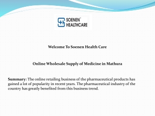 Online Wholesale Supply of Medicine in Mathura