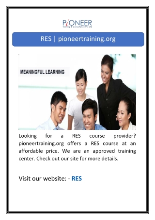 RES | pioneertraining.org