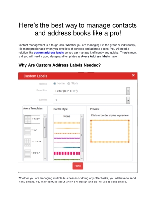 Here’s the best way to manage contacts and address books like a pro!