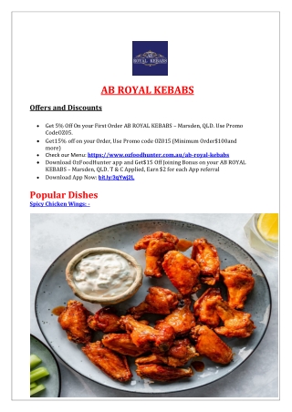 5% Off - AB Royal Kebab’s Menu|Pizza Marsden, QLD