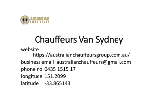 chauffeurs Van Sydney