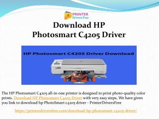 Download HP Photosmart C4205 Driver