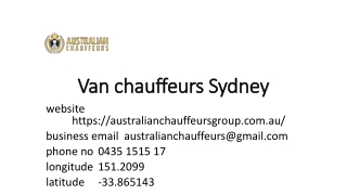 Van chauffeurs Sydney