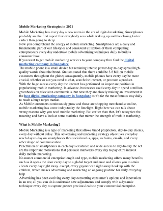 Mobile Marketing Strategies in 2021