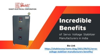 Benefits of Servo Voltage Regulator Manufacturers