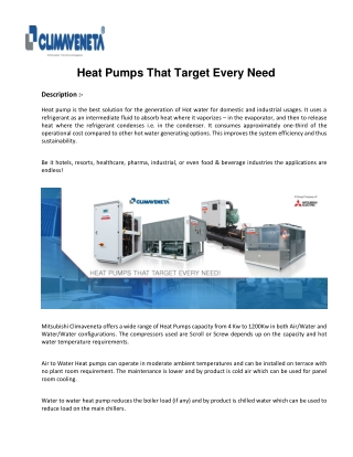 Heat Pumps That Target Every Need