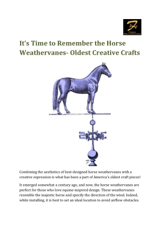 It’s Time to Remember the Horse Weathervanes