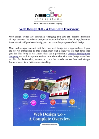 Web Design 3.0 – A Complete Overview