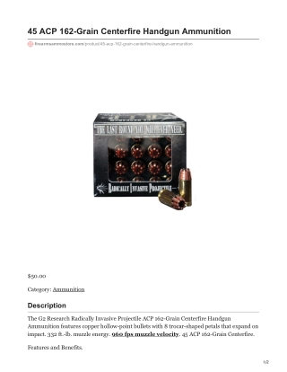 45 ACP 162-Grain Centerfire