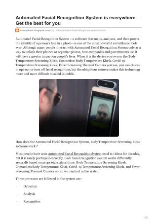 Automated Facial Recognition System is everywhere  Get the best for you