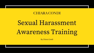 Sexual Harassment Awareness Training By Chiara Condi